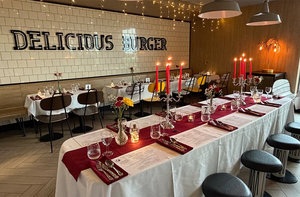 The tables at the Elms Parc McDonald's were dressed for the occasion. Image: BHC&F