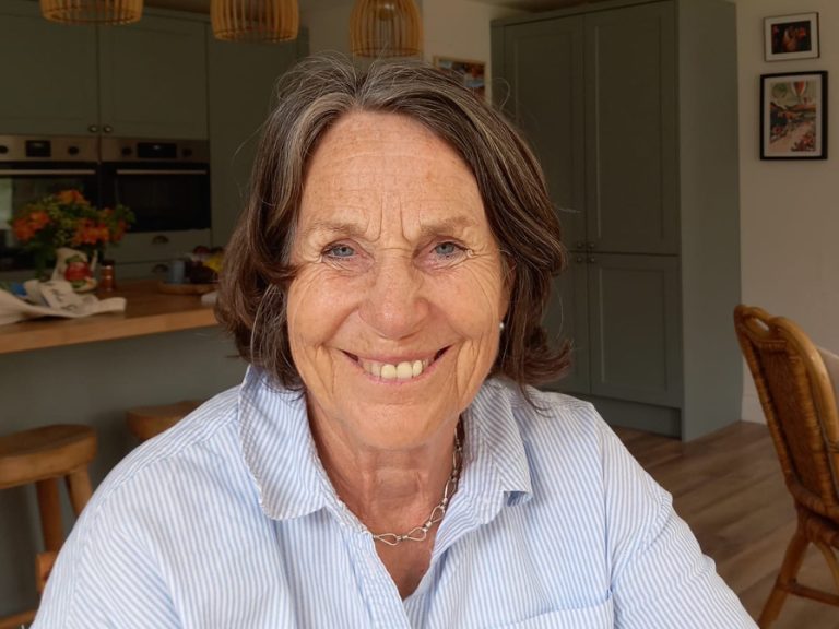 Pippa Hawker is pictured in her kitchen celebrating 20 years of volunteering for Sue Ryder St John's Hospice