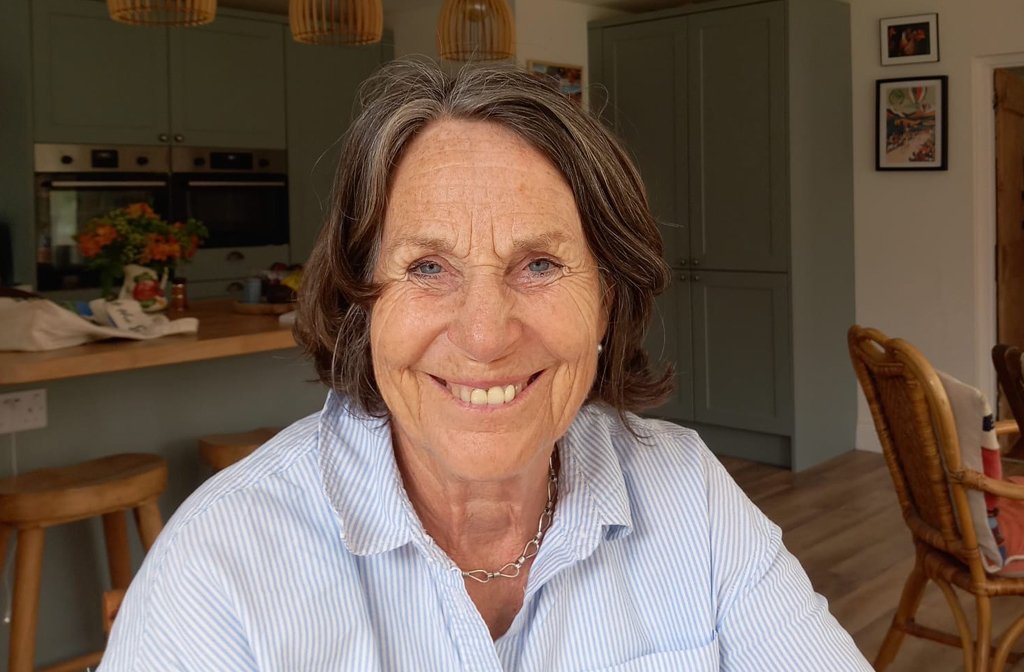 Pippa Hawker is pictured in her kitchen celebrating 20 years of volunteering for Sue Ryder St John's Hospice