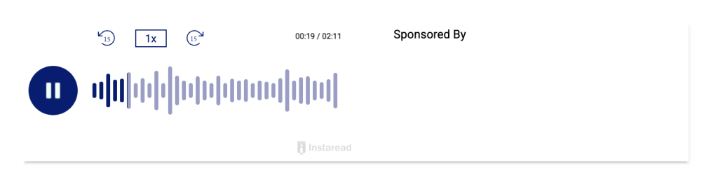 Progress Publishing's Instaread audio player now sits under the feature image of each article Image Progress Publishing
