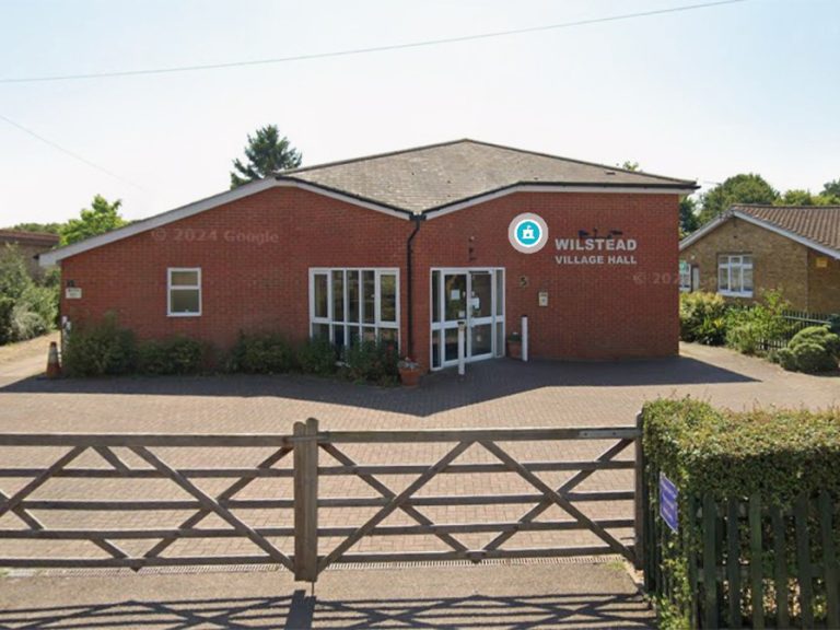 Wilstead Village Hall. Image: Google Streetview (C)2026 Google. Image: capture July 2024 via LDRS.