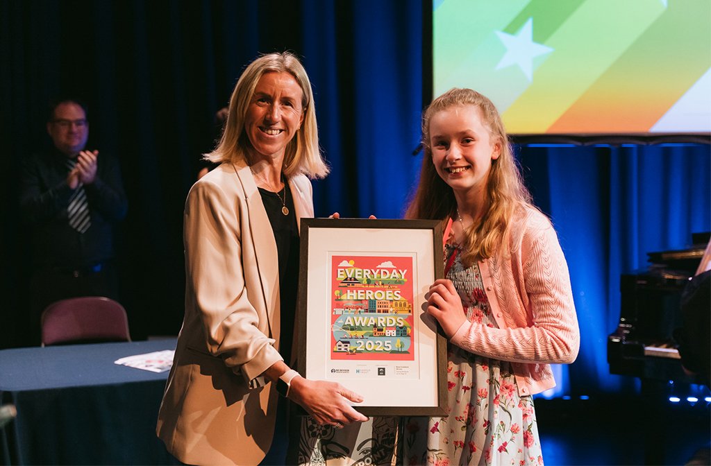Young Achiever (under 13) winner - Rose Craddock (r) with Jen Pierce from Maths Circle. Image: Bedford Independent.
