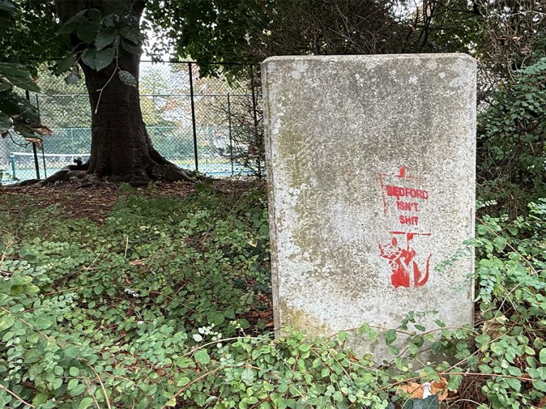 Bedford Isn't Shit grafitti September 2025 Image Bedford Independent