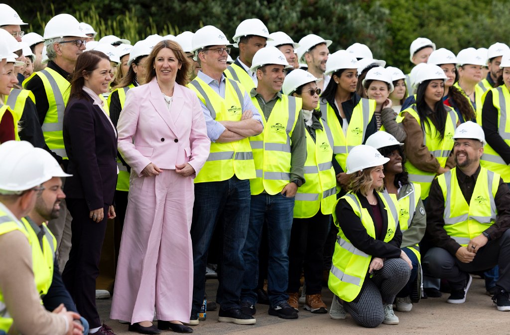Chancellor Rachel Reeves and Toruism minister Stephanie Peacock at the Universal UK Resort site. Picture by Kirsty O'Connor : Treasury