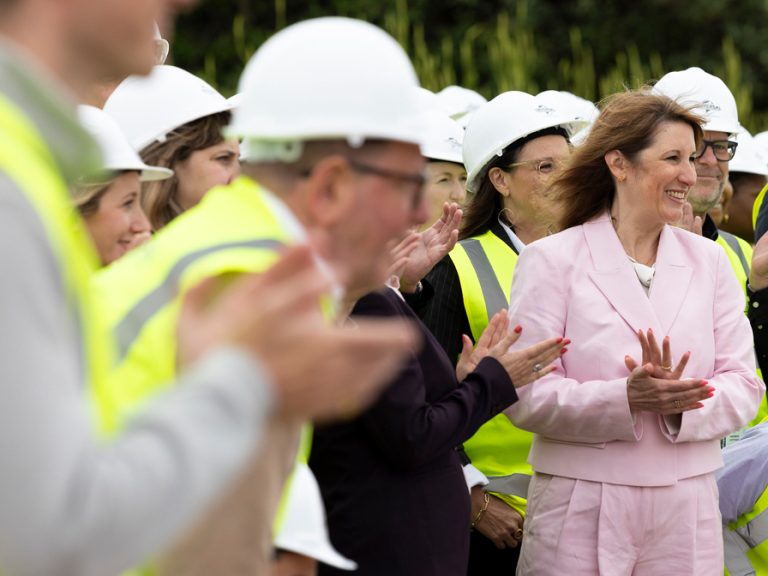 Chancellor Rachel Reeves at the Universal UK Resort site. Image: Kirsty O'Connor/Treasury