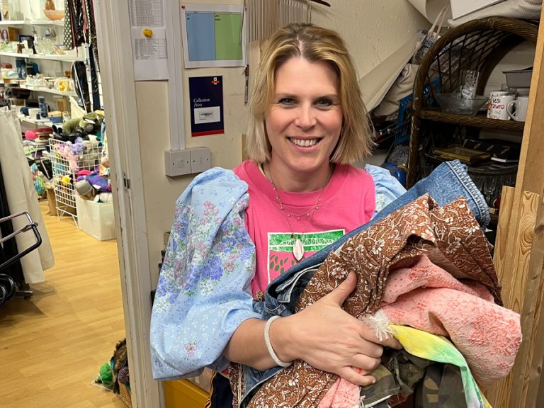 Emma Talbot at the Salvation Army store in Bedford. Image Emma Talbot