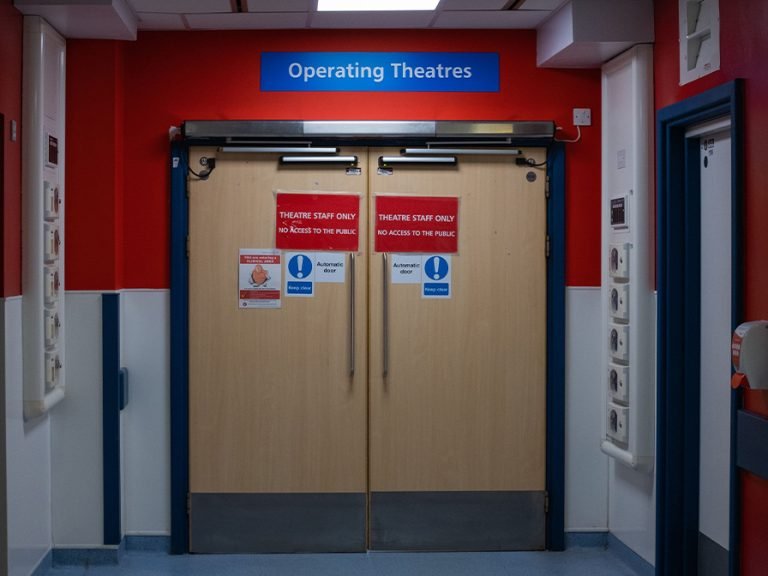Operating Theatre doors at a UK NHS Hospital. Image: Wirestock Creators/Shutterstock