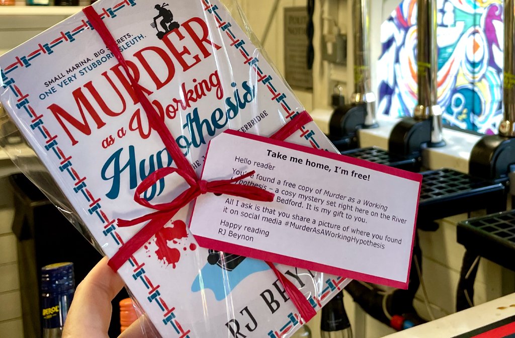 A copy of RJ Beynon's Murder as a Working Hypothesis book being dropped at the Kingfisher. Image RJ Beynon