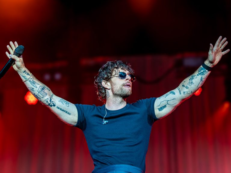 An emotional Tom Grennan at Bedford Summer Sessions. Image Donna Samuels Event: Photography:Cuffe & Taylor