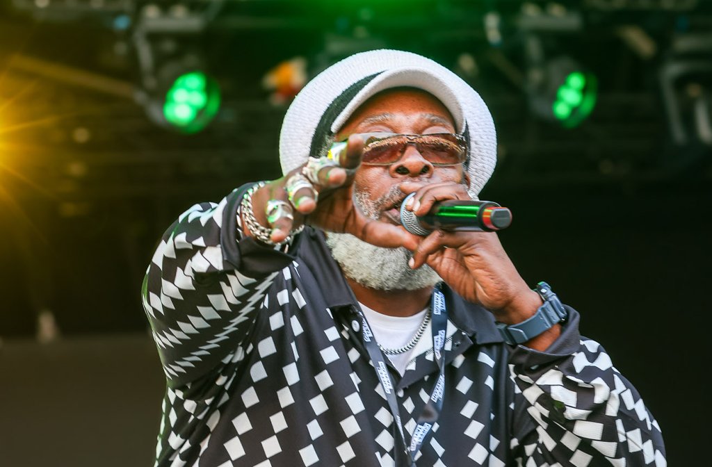 MC Horseman on stage at Bedford Summer Sessions