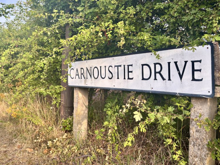 Carnoustie Drive road sign in Great Denham