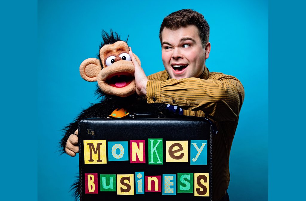 Max Fulham with his monkey ventriloquist dummy