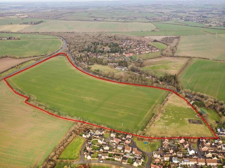 The 42-acre site in Bromham with outline planning permission for over 300 homes which has been acquired by Bellway.