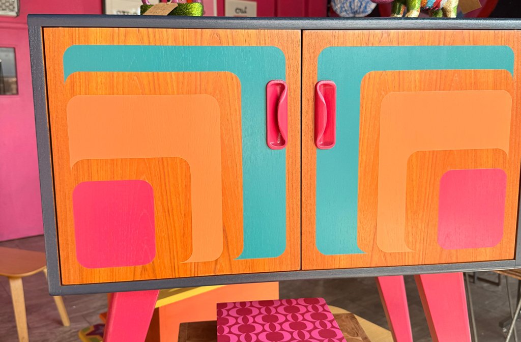 Hand painted upcycled furniture available at Bedford & Co. at The Arc