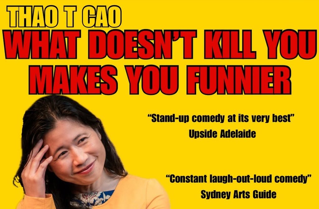 The poster for the show What Doesn't Kill You Makes You Funnier at Bedfringe 2026