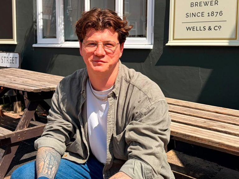 Jake Fordham pictured outside the Burnaby Arms. Image The Burnaby Arms