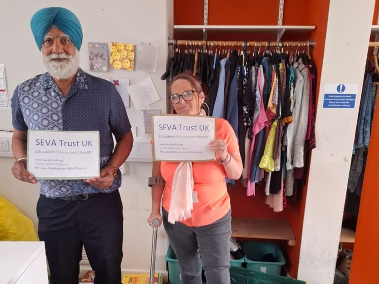 SEVA Volunteer Shaminder Garcha at Prebend Street Day Care Centre Image Bedford SEVA Trust UK