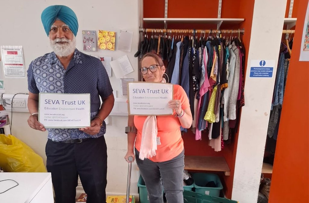 SEVA Volunteer Shaminder Garcha at Prebend Street Day Care Centre Image Bedford SEVA Trust UK