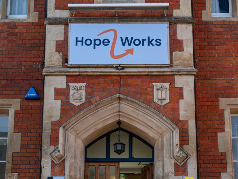 The exterior of the Hopeworks building on Harpur Street. Image: Hopeworks