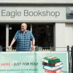 Owner Peter Budek outside the Eagle Bookshop on St Peter's Street in Bedford. Image Cameron Scrimgeour