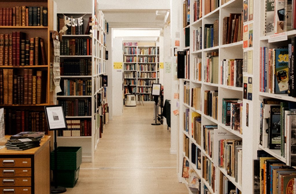 The interioro of The Eagle Bookshop on St Peter's Street in Bedford. Image Cameron Scrimgeour