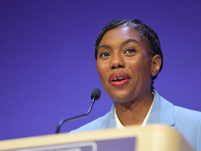 Kemi Badenoch, Leader of the Conservative Party addressing the audience at The Conservative Party on 4 October 2026. Image: repic/Shutterstock.